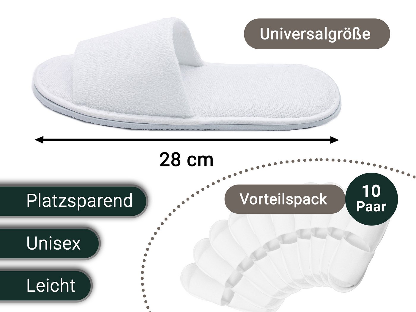 ZOLLNER Pantoffel (10-tlg) 100% Polyester, vom Hotelwäschespezialisten – Bild 5 von 5