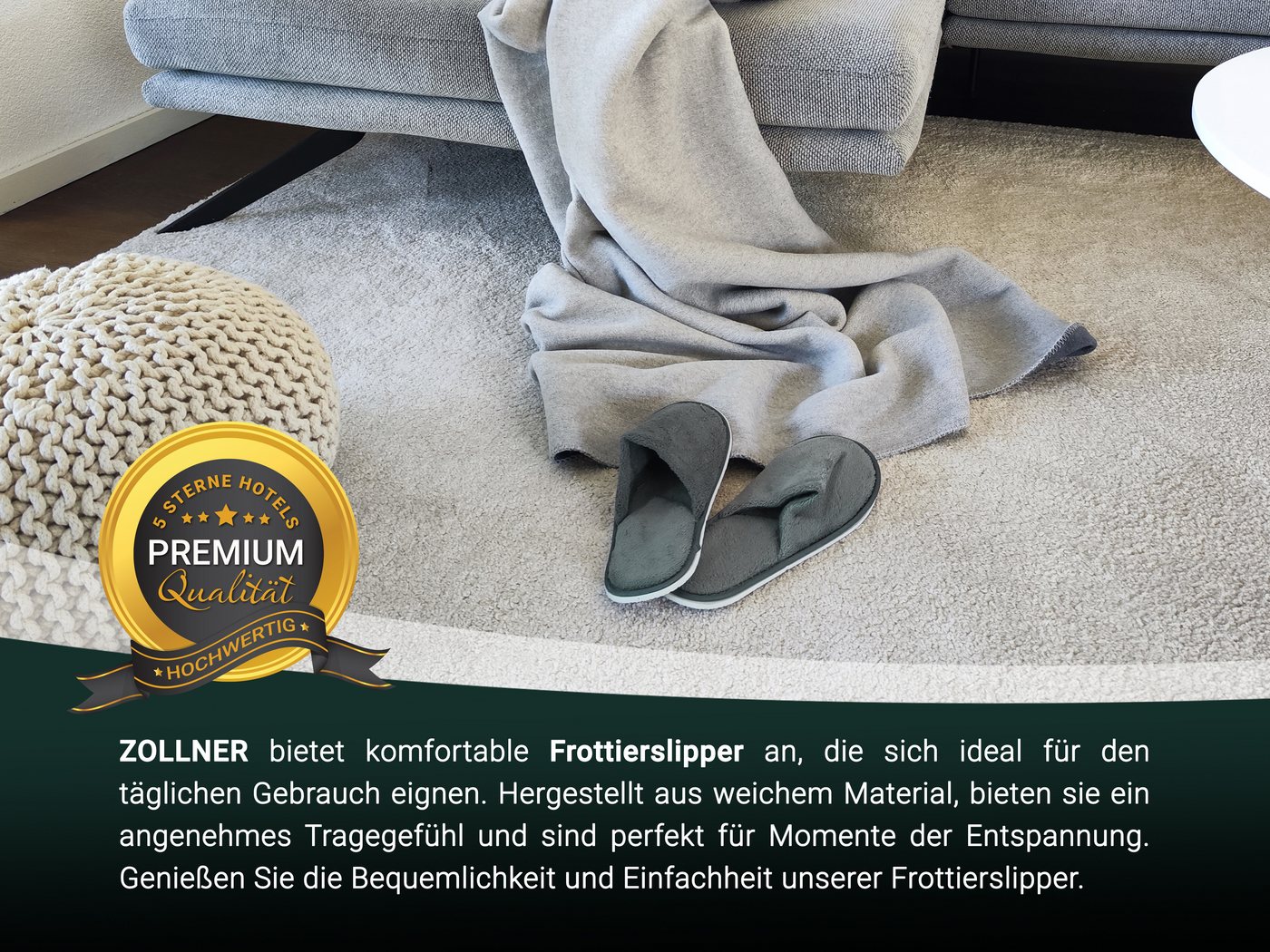 ZOLLNER Pantoffel (10-tlg) 100% Polyester, vom Hotelwäschespezialisten – Bild 3 von 5
