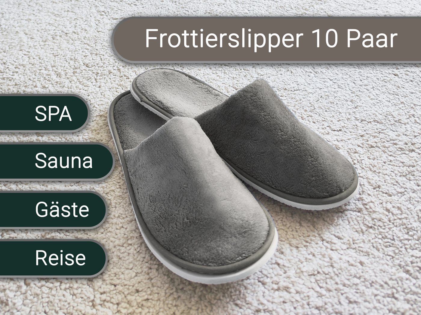 ZOLLNER Pantoffel (10-tlg) 100% Polyester, vom Hotelwäschespezialisten – Bild 5 von 5