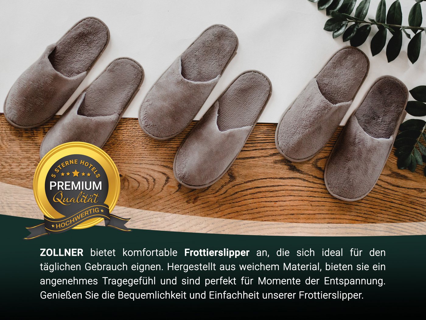 ZOLLNER Pantoffel (10-tlg) 100% Polyester, vom Hotelwäschespezialisten – Bild 3 von 5