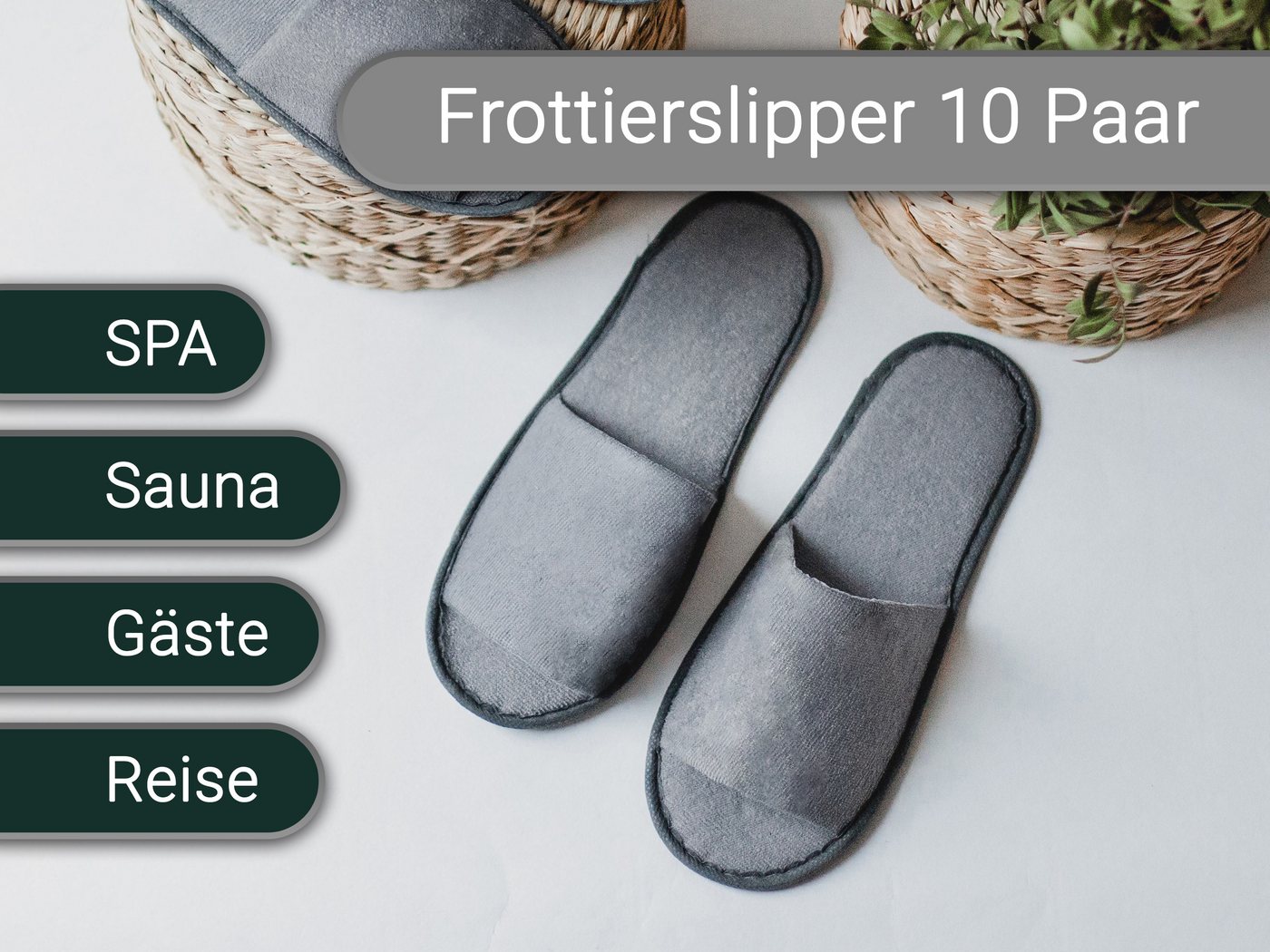 ZOLLNER Pantoffel (10-tlg) 100% Polyester, vom Hotelwäschespezialisten – Bild 3 von 5