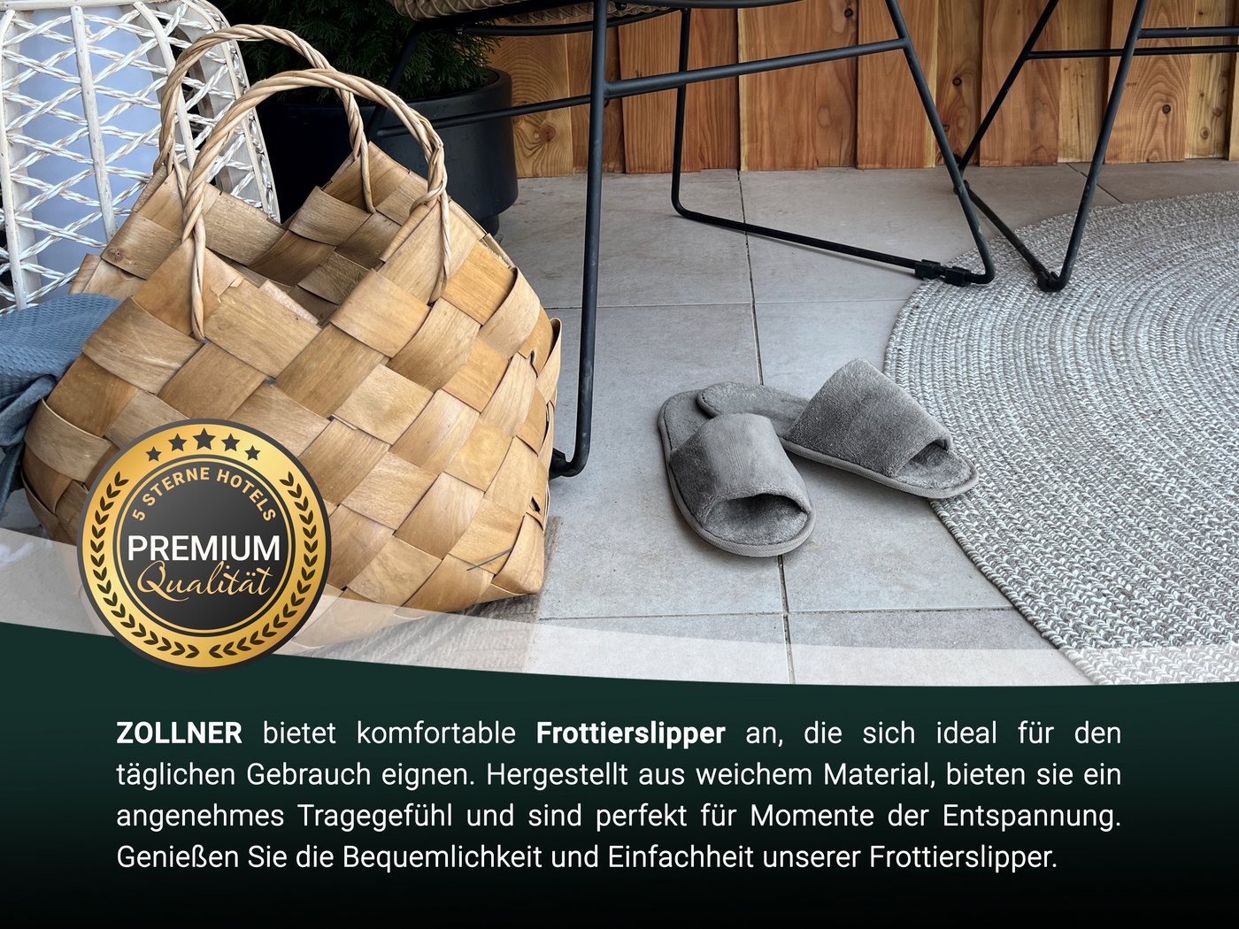 ZOLLNER Pantoffel (10-tlg) 100% Polyester, vom Hotelwäschespezialisten – Bild 4 von 5