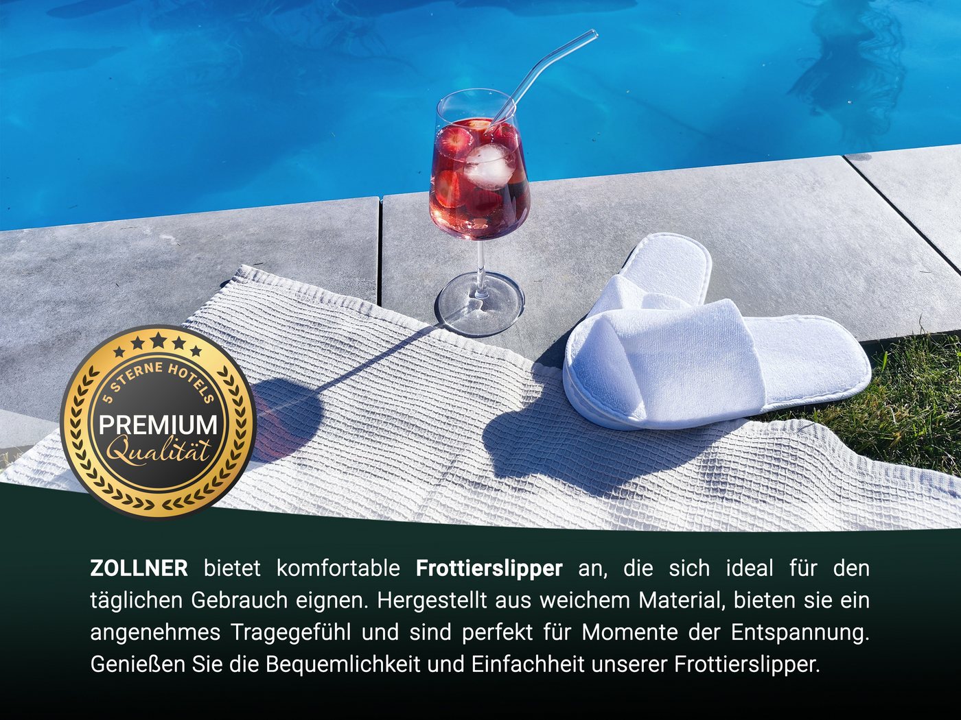 ZOLLNER Pantoffel (10-tlg) 100% Polyester, vom Hotelwäschespezialisten – Bild 4 von 5