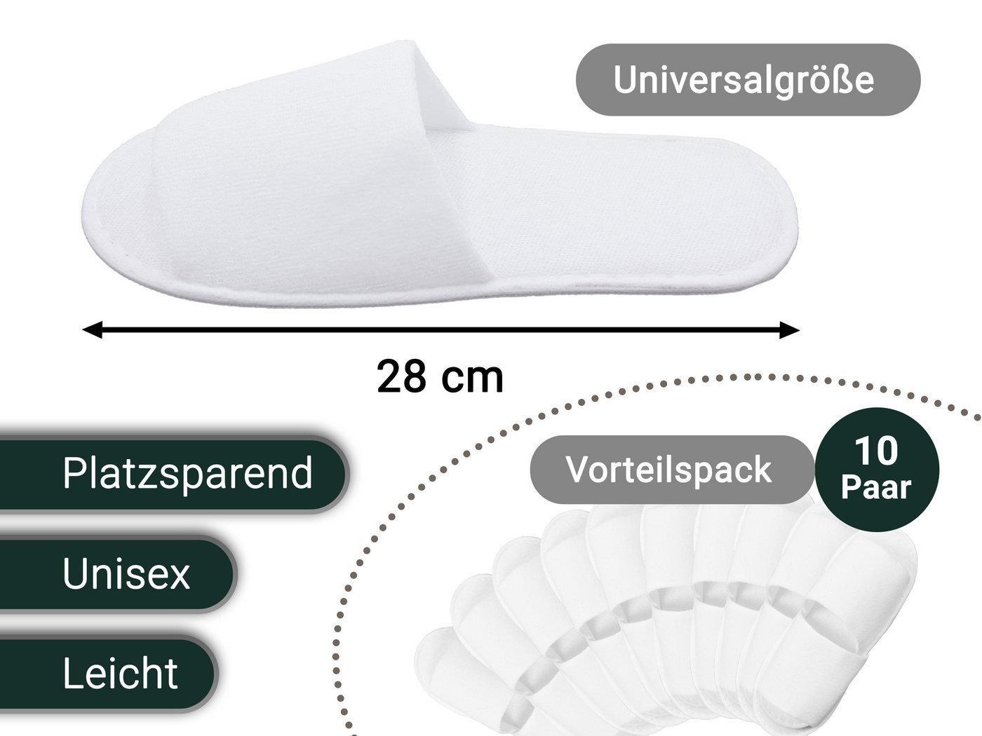 ZOLLNER Pantoffel (10-tlg) 100% Polyester, vom Hotelwäschespezialisten – Bild 5 von 5