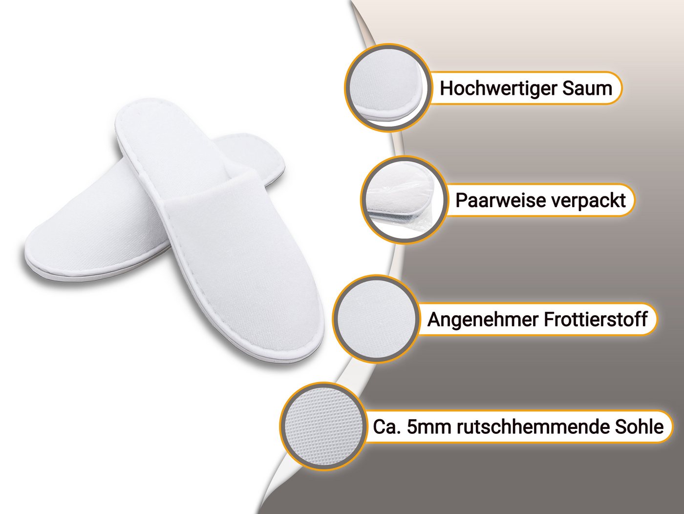 ZOLLNER Pantoffel 100% Polyester, vom Hotelwäschespezialisten – Bild 2 von 5