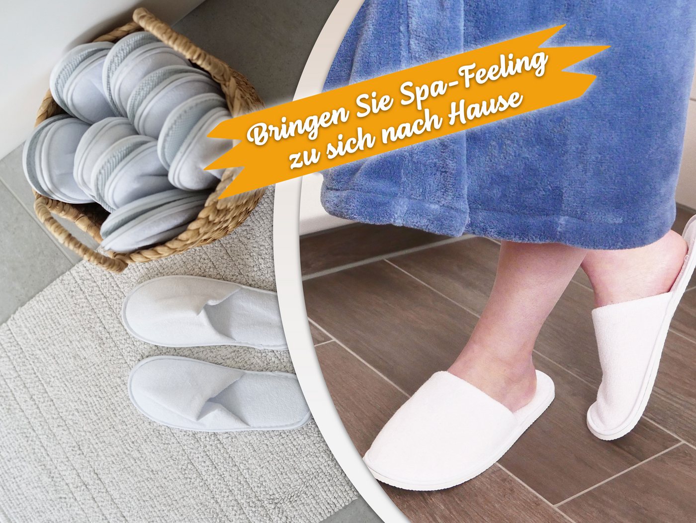 ZOLLNER Pantoffel 100% Polyester, vom Hotelwäschespezialisten – Bild 3 von 5
