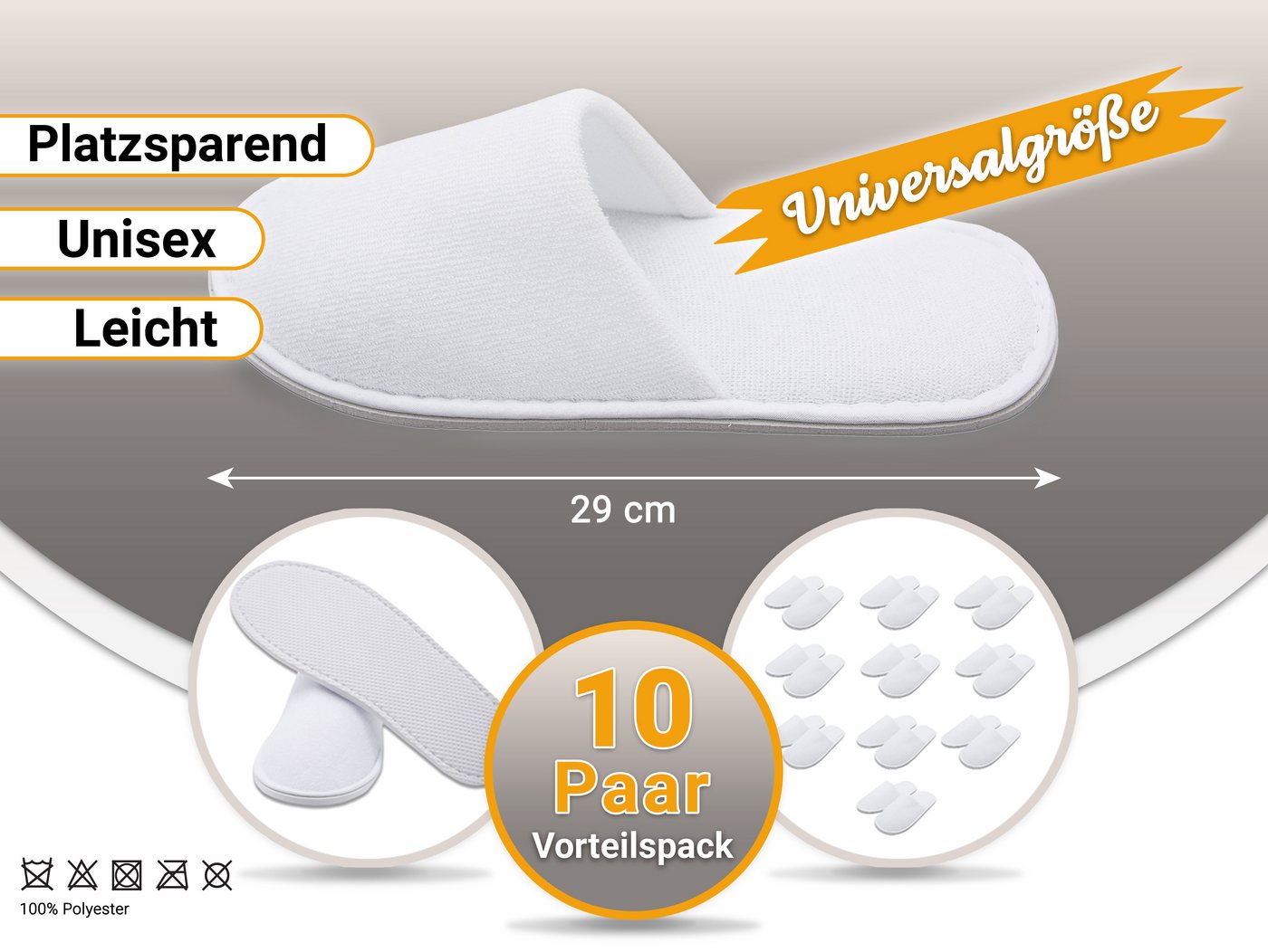 ZOLLNER Pantoffel 100% Polyester, vom Hotelwäschespezialisten – Bild 5 von 5