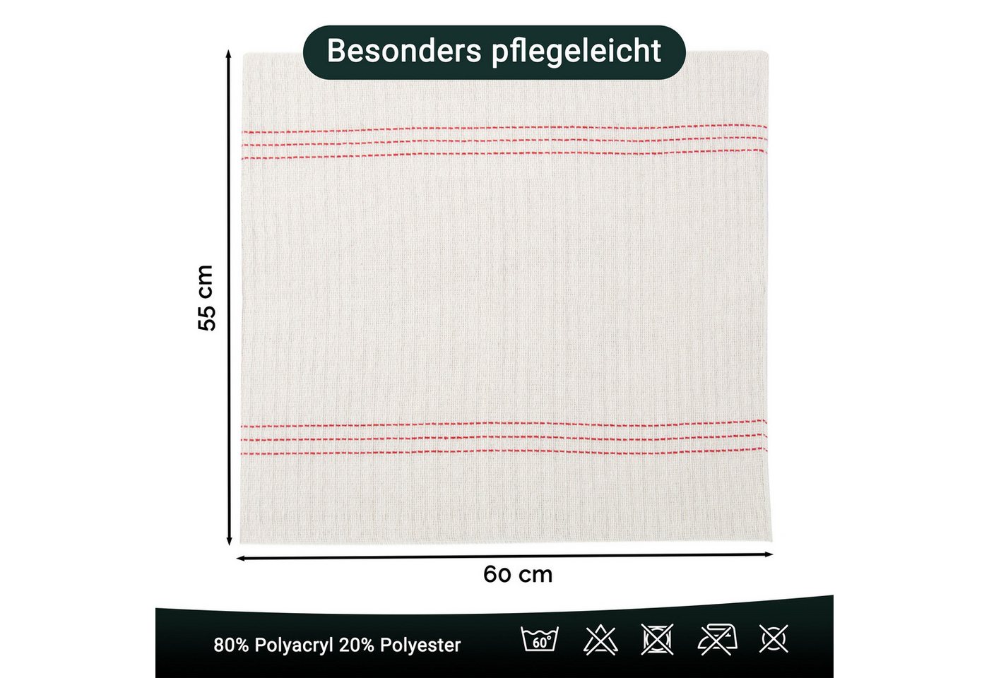 ZOLLNER Reinigungstücher (80% Polyacryl / 20% Polyester, 55x60 cm, Set, 55 x 60 cm, 80% Polyacryl / 20% Polyester, vom Hotelwäschespezialisten) – Bild 2 von 5