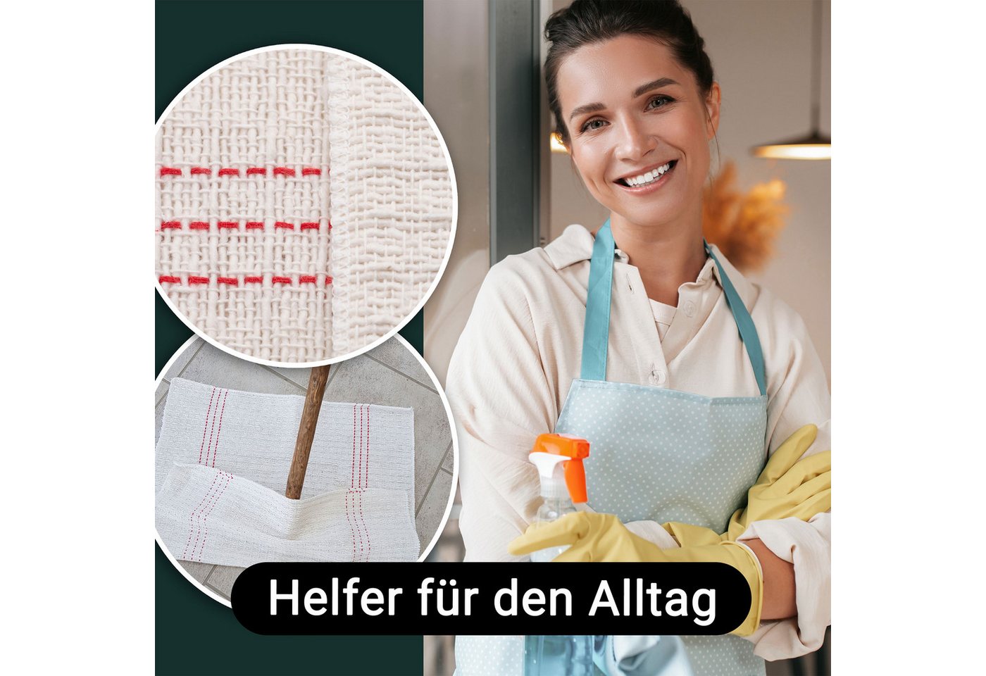 ZOLLNER Reinigungstücher (80% Polyacryl / 20% Polyester, 55x60 cm, Set, 55 x 60 cm, 80% Polyacryl / 20% Polyester, vom Hotelwäschespezialisten) – Bild 4 von 5