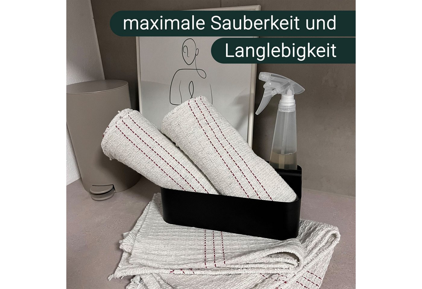 ZOLLNER Reinigungstücher (80% Polyacryl / 20% Polyester, 55x60 cm, Set, 55 x 60 cm, 80% Polyacryl / 20% Polyester, vom Hotelwäschespezialisten) – Bild 5 von 5