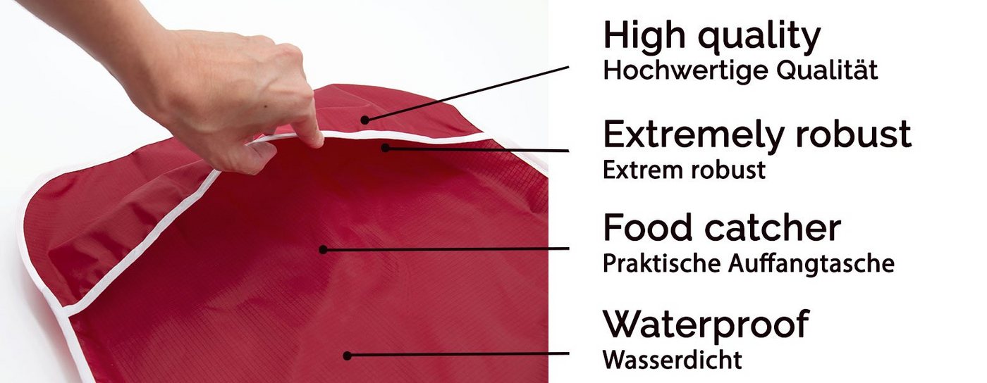 ZOLLNER Speiseschürze, 39 x 65 cm, 100% Polyester, Auffangtasche, mit Bindebänder, abwischbar – Bild 2 von 5