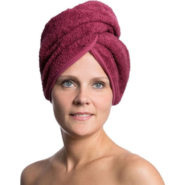 ZOLLNER Turban-Handtuch, Walkfrottier (1-St), 23 x 64 cm, 100% Baumwolle, mit Knopfverschluss