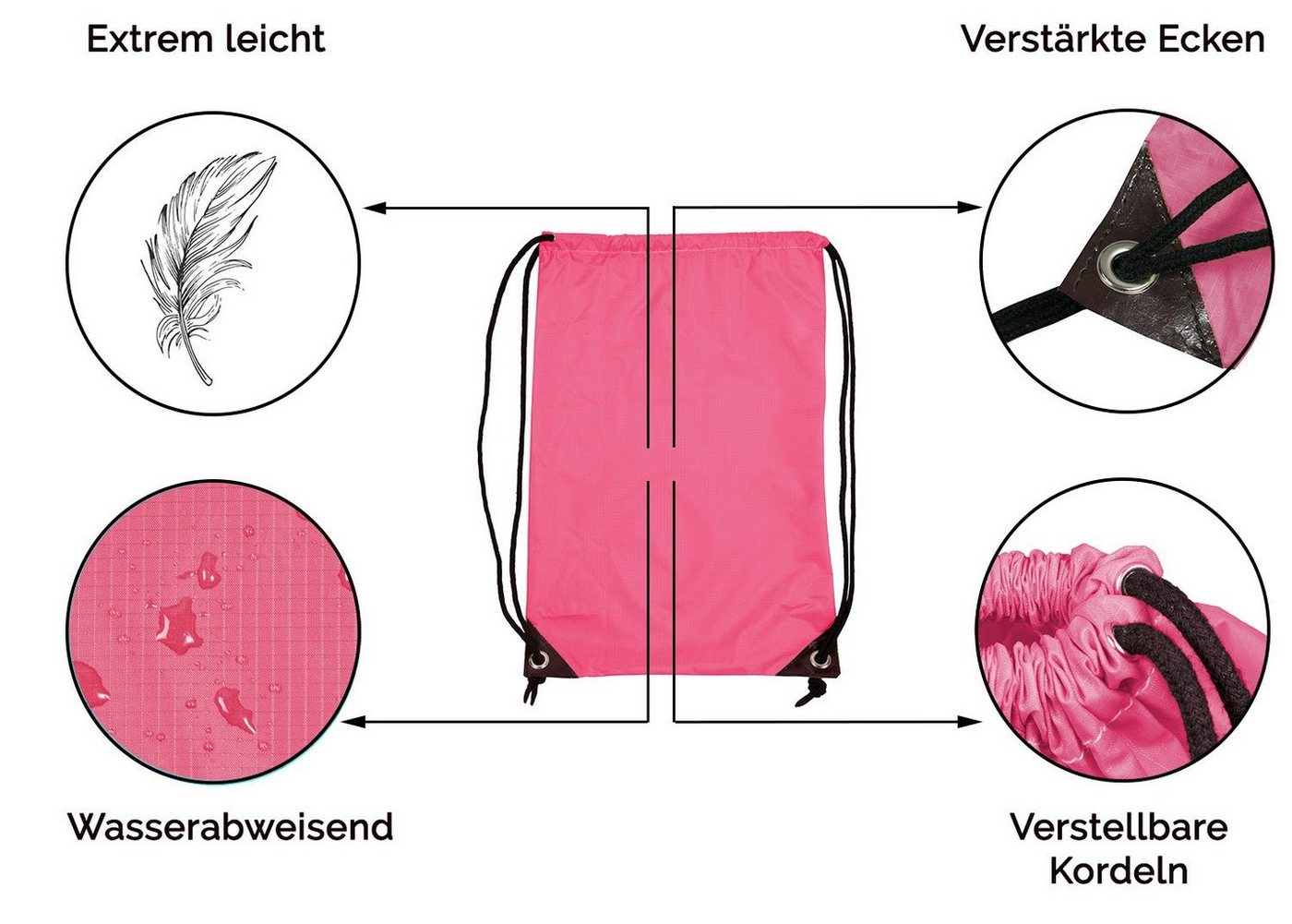 ZOLLNER Turnbeutel, 100% Polyester, 32x46 cm, robust – Bild 2 von 5