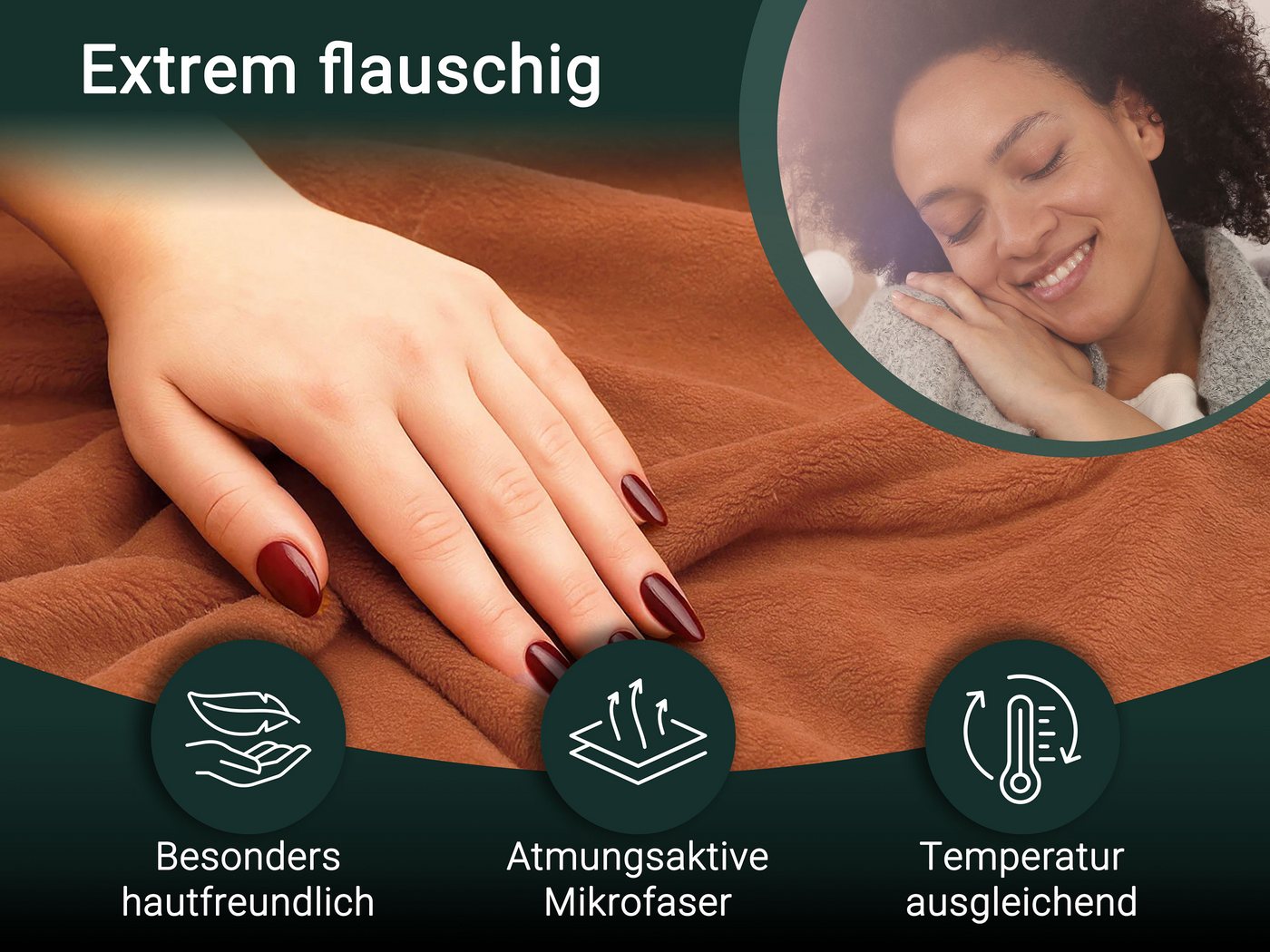 Wohndecke, ZOLLNER, 150 x 200 cm, 100% Polyester, superflauschig, in XXL Größe verfügbar – Bild 4 von 5