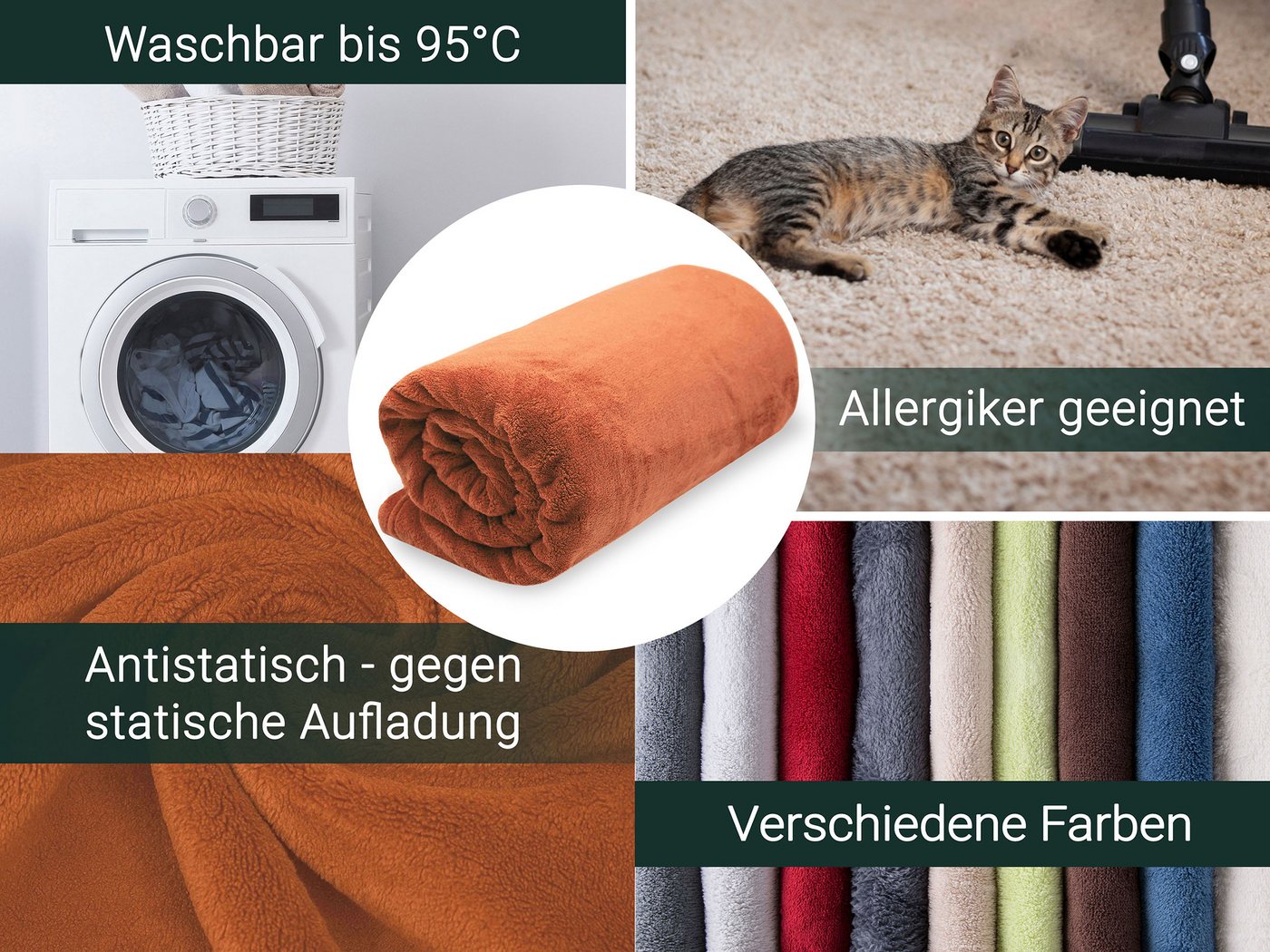 Wohndecke, ZOLLNER, 150 x 200 cm, 100% Polyester, superflauschig, in XXL Größe verfügbar – Bild 5 von 5