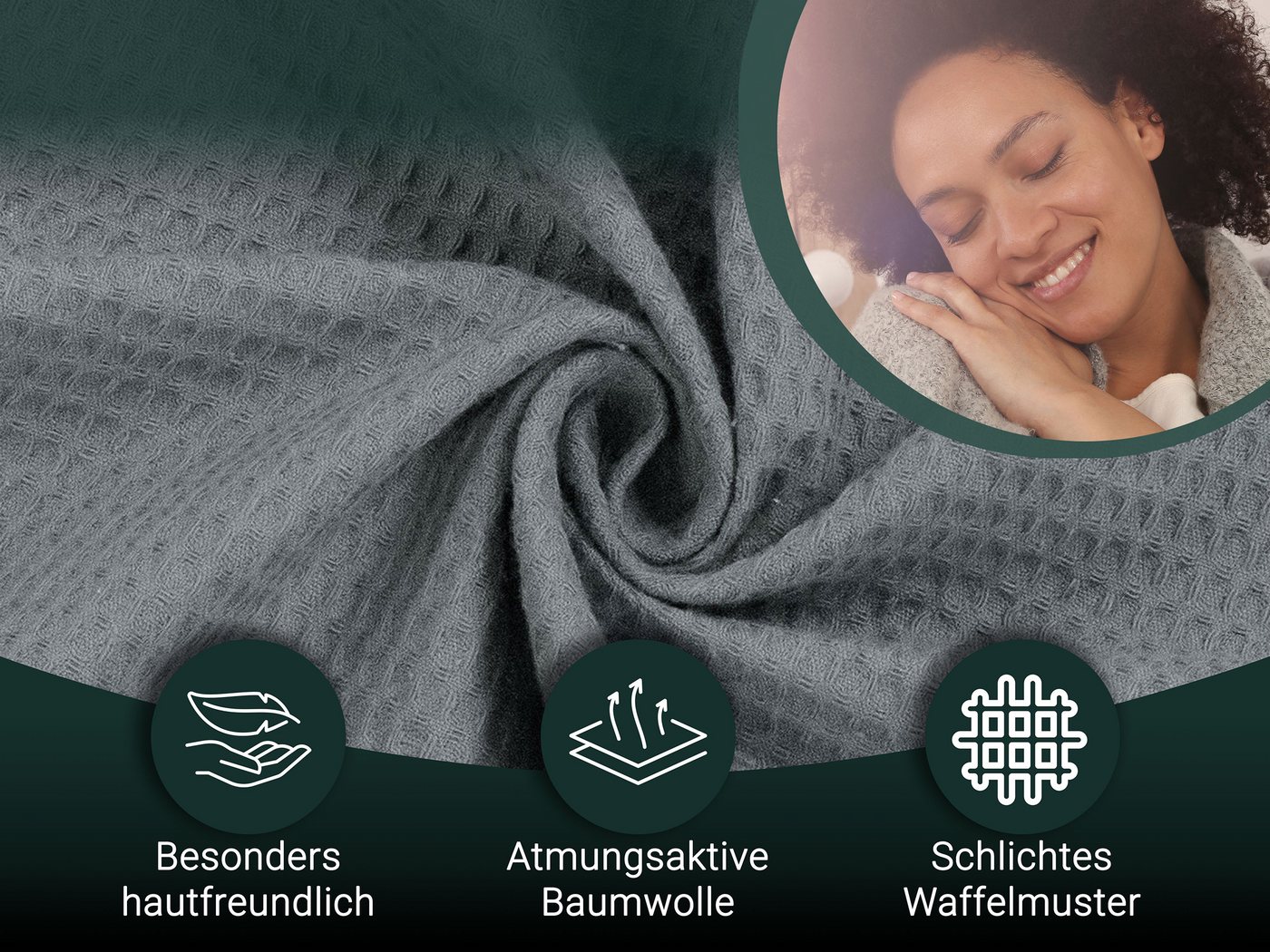 Wohndecke, ZOLLNER, 150 x 200 cm, 100% Baumwolle, von Hotelwäschenspezialisten – Bild 4 von 5