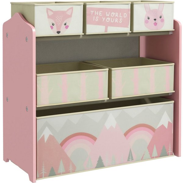 ZONEKIZ Kinderregal Bücherregal, Kinderzimmerregal für Kinderzimmer, Spielzimmer, Spielzeugregal 1-tlg., für Kinderzimmer, Kindergarten, Spielzimmer, 63x30x66 c