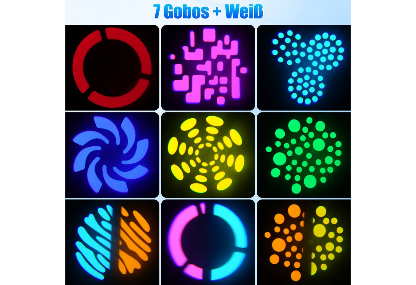 ZonQoonz Discolicht 100W Moving Head Light, BühnenLicht Gobo Strahl Für DJ Party Disco – Bild 4 von 5