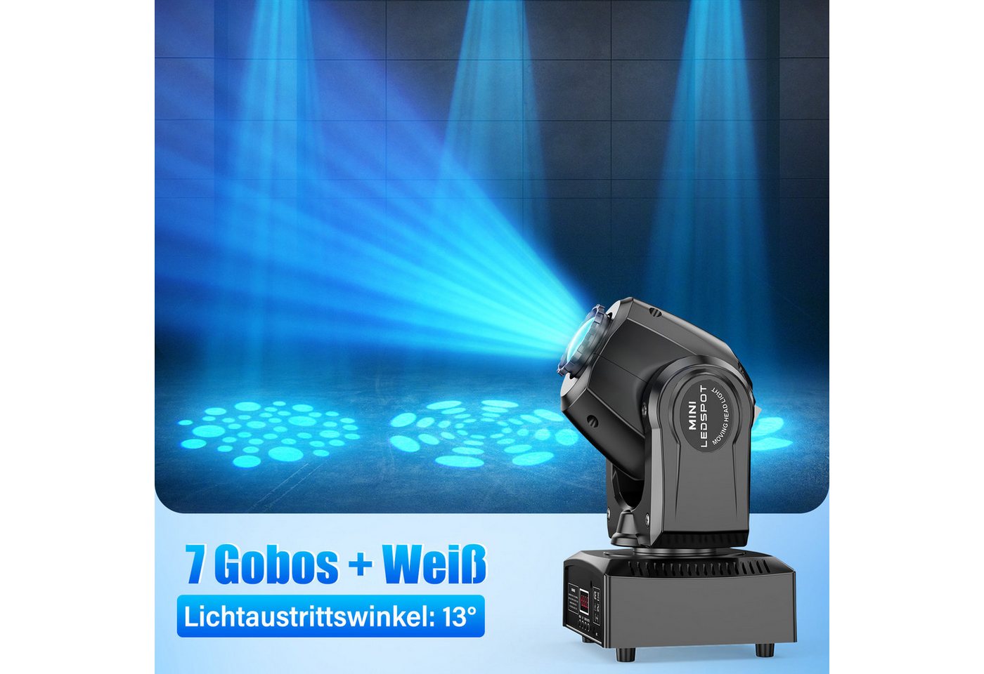ZonQoonz Discolicht 100W Moving Head Light, BühnenLicht Gobo Strahl Für DJ Party Disco – Bild 5 von 5