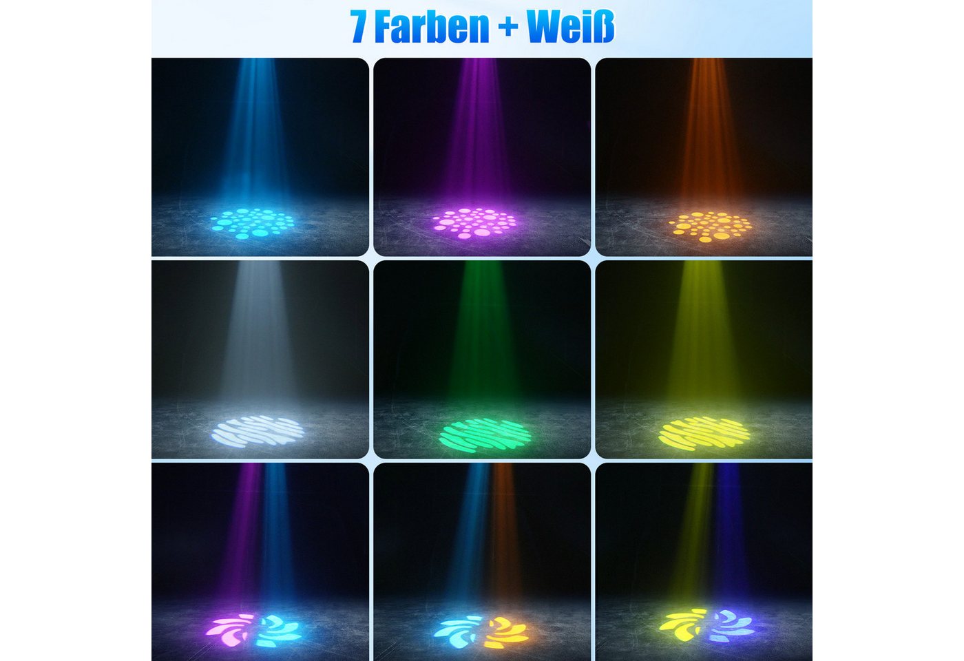 ZonQoonz Discolicht 100W Moving Head Light, BühnenLicht Gobo Strahl Für DJ Party Disco – Bild 3 von 5