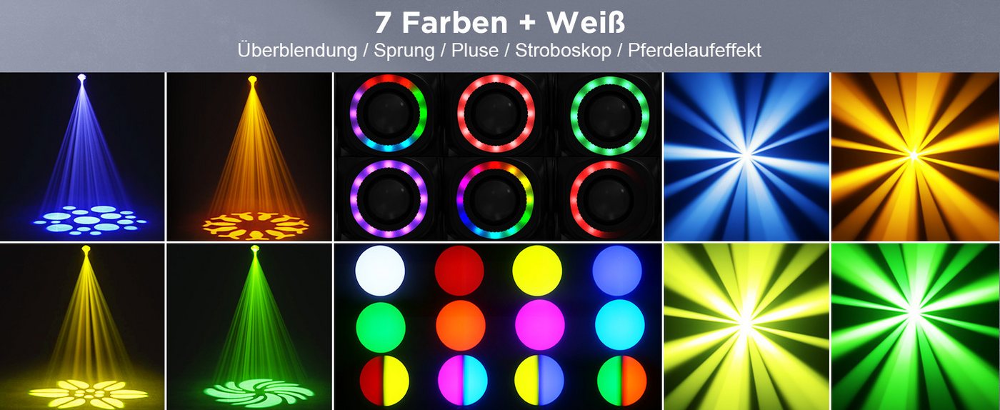ZonQoonz Discolicht 120W Moving Head Light, BühnenLicht Gobo Strahl Für DJ Party Disco – Bild 3 von 5