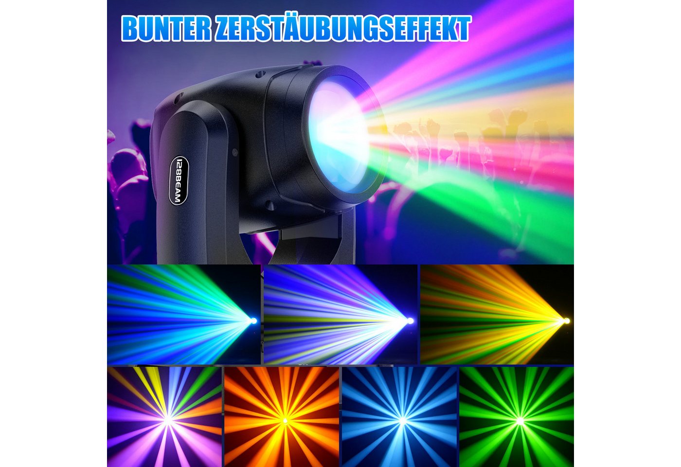 ZonQoonz Discolicht 150W Moving Head Light, BühnenLicht Gobo Strahl Für DJ Party Disco – Bild 4 von 5