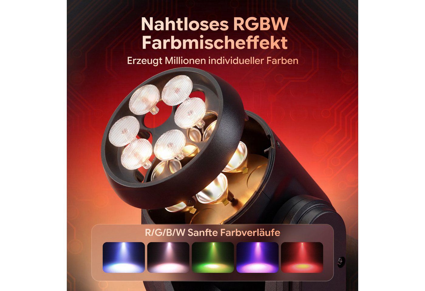 ZonQoonz Discolicht 90W Mini-Moving-Head-Scheinwerfer, sprachgesteuertes DMX für Partys DJ – Bild 3 von 5