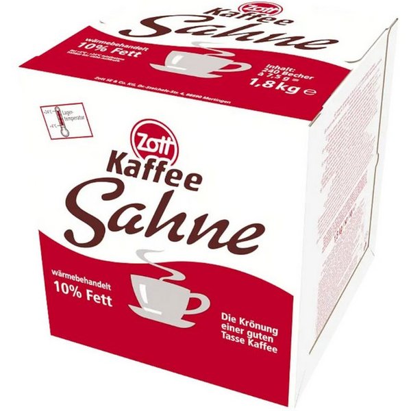 Zott Milch, Zott Kaffeesahne Kondensmilch in Tassenportionen 240 x 7.5 2400g