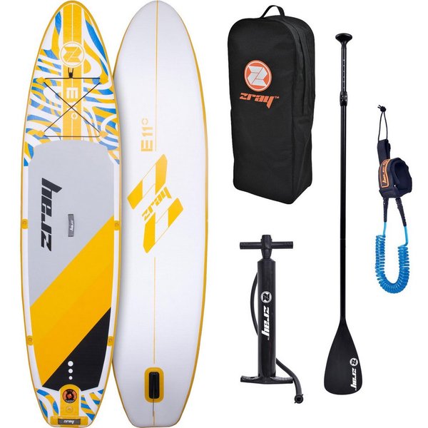 zray Inflatable SUP-Board SUP E11 Stand up Paddle Board Komplettset 335x81x13 cm gelb, All Around Classic, (Starkes Allround-SUP für Familien und Fortgeschritte