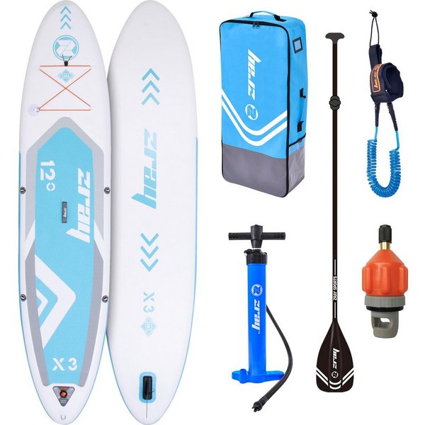 zray Inflatable SUP-Board X3 Stand Up Paddle Board 365x81x15 cm Komplettset blau, All Around Advanced, (Starkes Allround-SUP für Familien und Fortgeschrittene, 