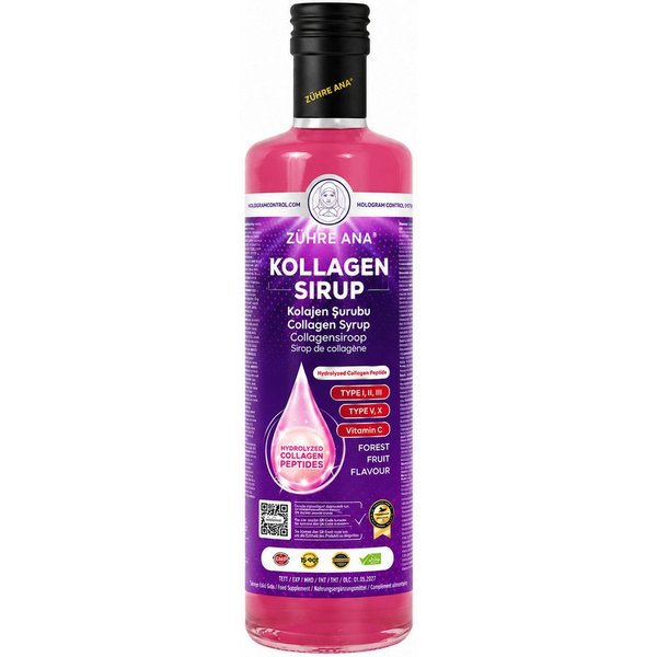 Zühre Ana® Collagen Sirup – Moderne Formel mit Typ 1, 2 & 3 Peptiden 250ml Sirup, 250 ml, Kollagen Sirup Mit Vitamin C & Waldfrucht-Aroma
