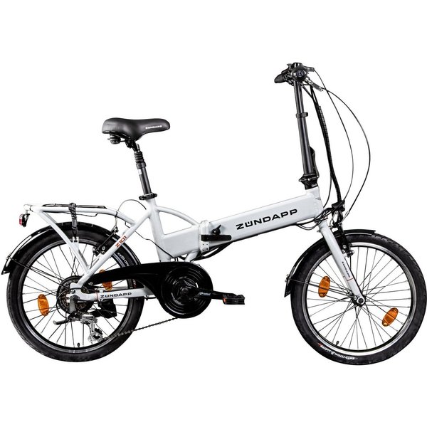Zündapp E-Bike Klapprad Z101, 6 Gang Shimano Tourney Schaltwerk, Kettenschaltung, Heckmotor, 270 Wh, Pedelec, Elektrofahrrad für Damen u. Herren