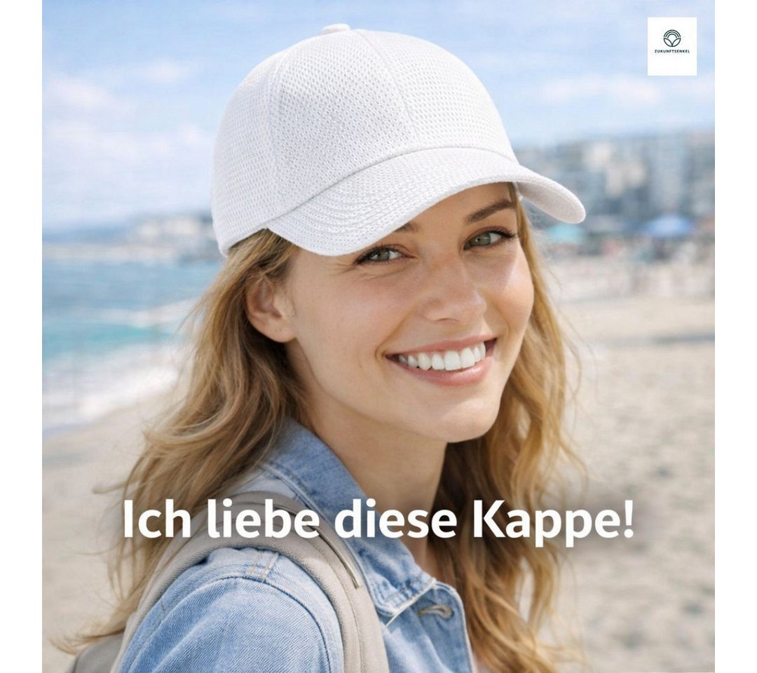 ZUKUNFTSENKEL Baseball Cap Kappe aus Papierstroh verstellbarer Metallverschluss (atmungsaktive Cap einfarbig Unisex) luftige Sommer Mütze mit Mesh Struktur – Bild 3 von 5