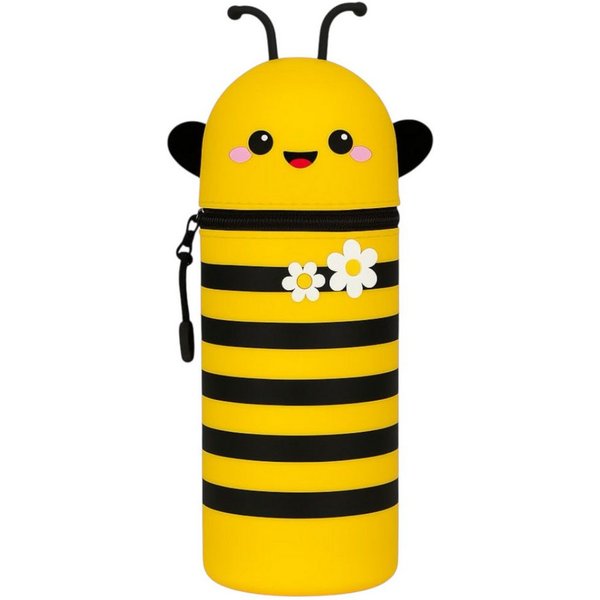 ZUKUNFTSENKEL Federmäppchen Etui Silikon Kinder Mäppchen, (Stiftebox für Schule Büro & Kindergarten, (Pinguin, Panda, Dino, Bär, Katze, Biene), Ausziehbares Fed