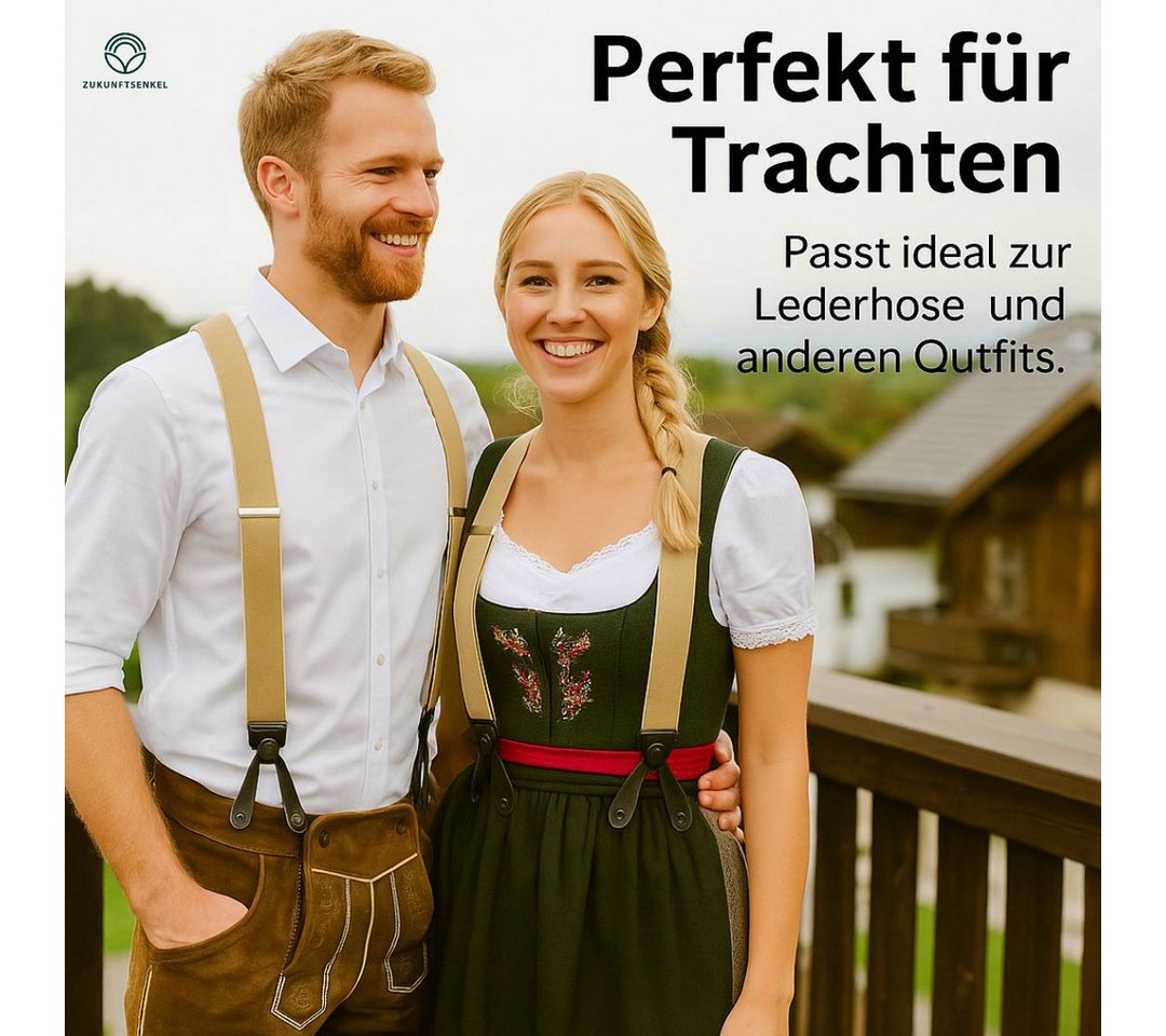 ZUKUNFTSENKEL Hosenträger Hosenträger Herren 3,5 cm Breite Y-Form mit Knopfverschluss (Deutsche Produktion, Komfortabel) Lederriemen Knopfverschluss, ohne Clips – Bild 4 von 5