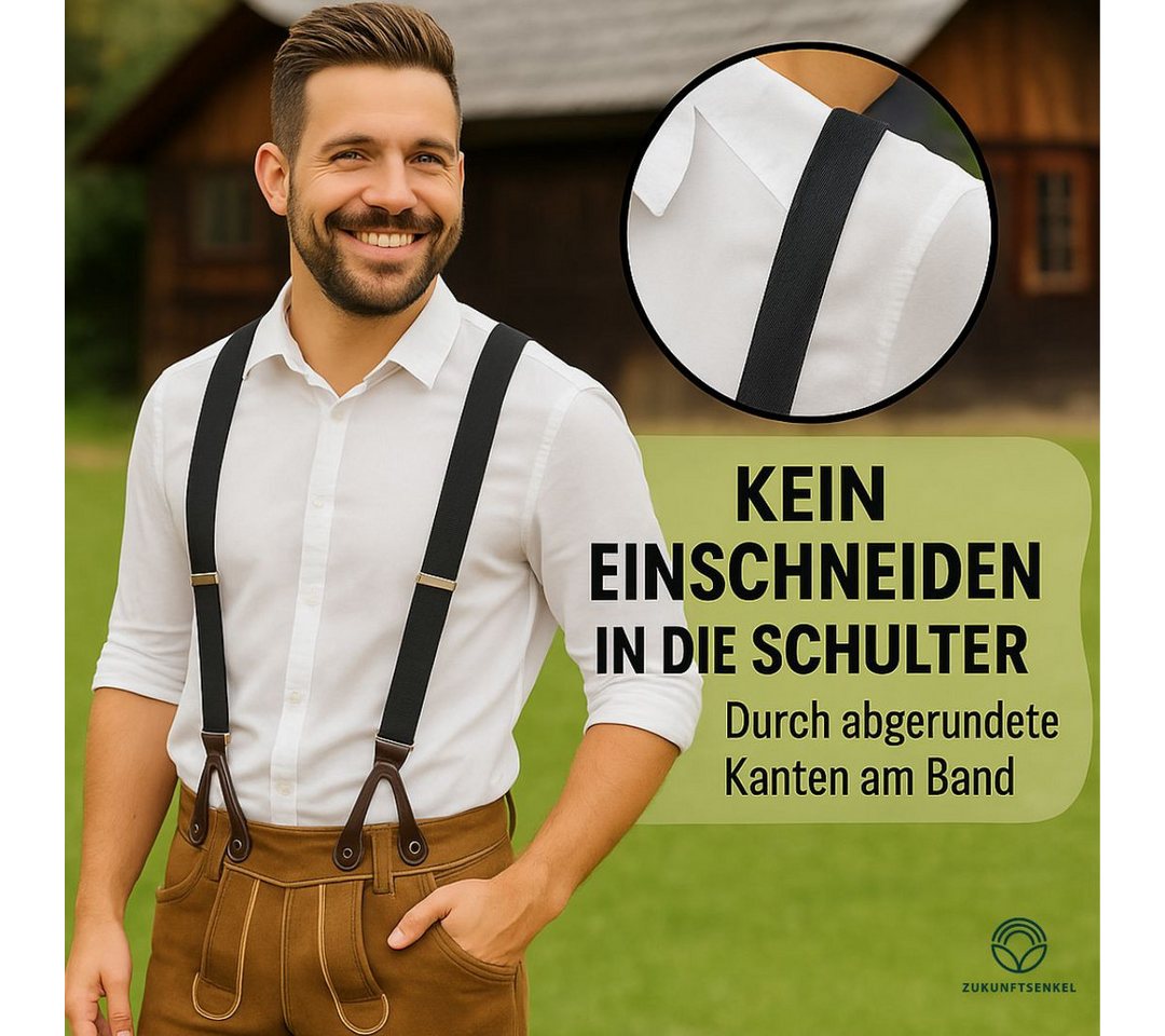 ZUKUNFTSENKEL Hosenträger Hosenträger Herren 3,5 cm Breite Y-Form mit Knopfverschluss (Deutsche Produktion, Komfortabel) Lederriemen Knopfverschluss, ohne Clips – Bild 5 von 5