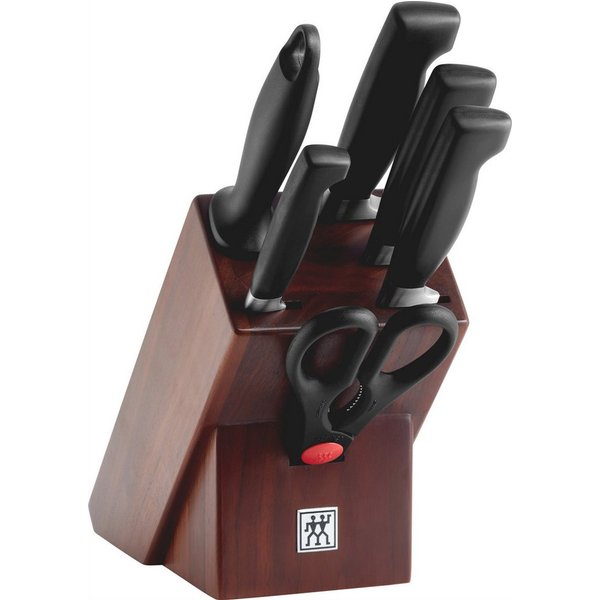 Zwilling Messerblock **** VIER STERNE (7tlg), Made in Germany, Sonderschmelze, inkl. Vielzweckschere & Wetzstahl
