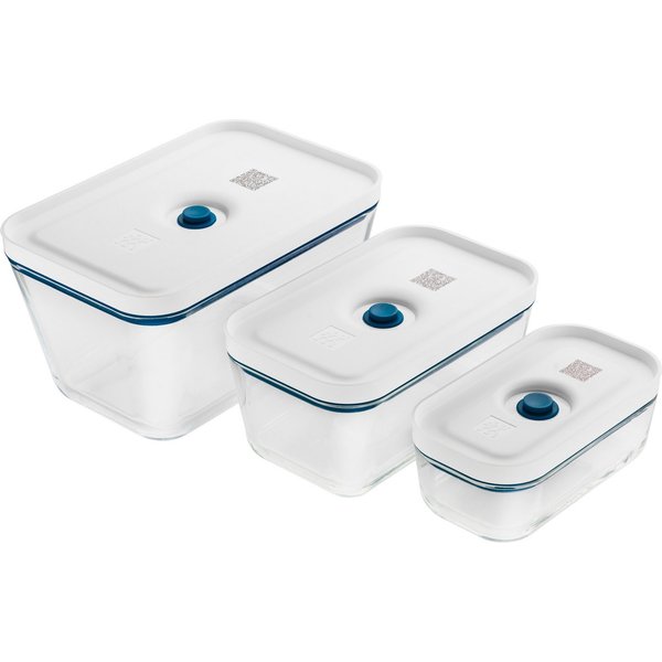 Zwilling Vakuumbehälter Fresh & Save, Borosilikatglas, (Set, 3-tlg), Aufbewahrungsbox, Borosilikatglas, platzsparend ineinander stapelbar