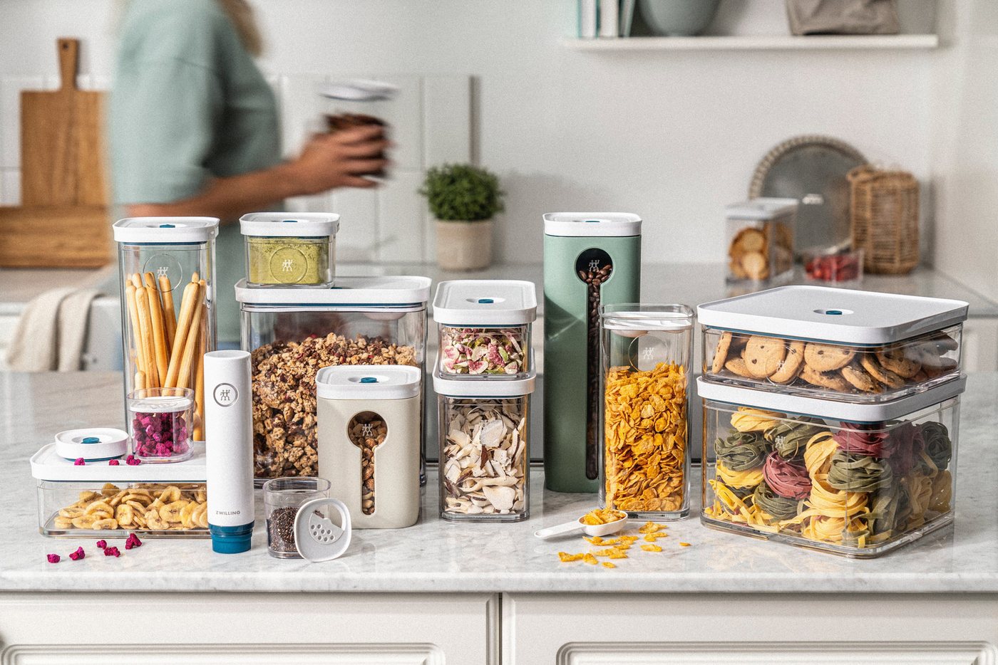 Zwilling Vakuumbehälter FRESH & SAVE CUBE La Mer, Aufbewahrungssystem, Kunststoff, (Set, 8-tlg), Luftdichte & Vakuumierbare Aufbewahrung, Spülmaschinengeeignet – Bild 3 von 5