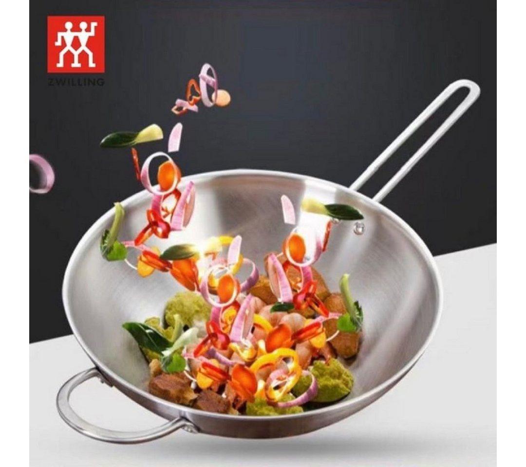 Zwilling Wok Twin Nova 3, Edelstahl, Wokpfanne, 30cm, mit Glasdeckel, Edelstahl, unbeschichtet, Induktion – Bild 5 von 5
