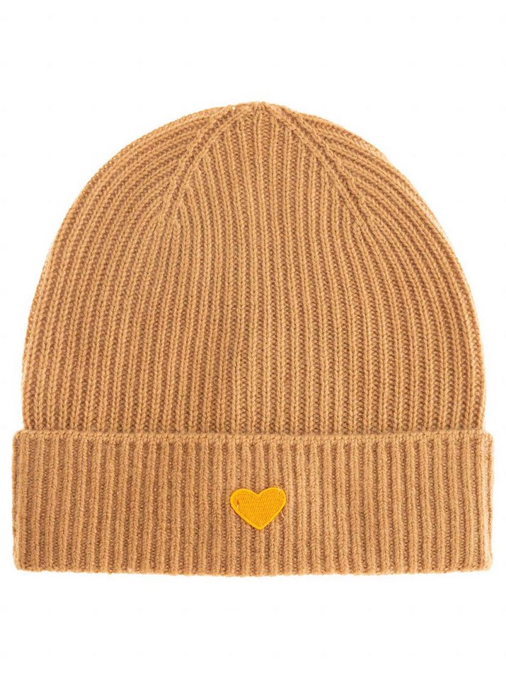 Zwillingsherz Beanie Beanie with Heart-Patch Rippstrick, mit breitem Umschlag, wärmend – Bild 2 von 3