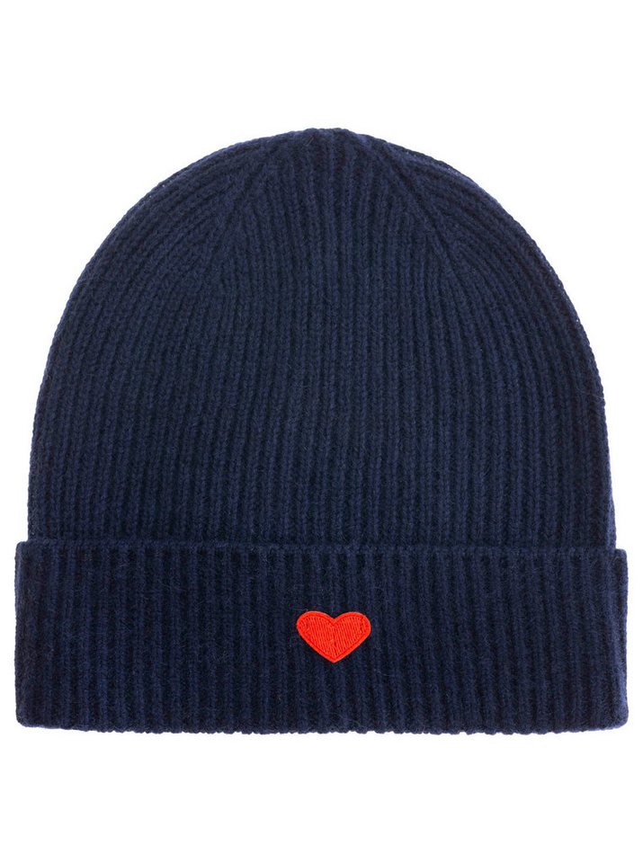 Zwillingsherz Beanie Beanie with Heart-Patch Rippstrick, mit breitem Umschlag, wärmend – Bild 2 von 3