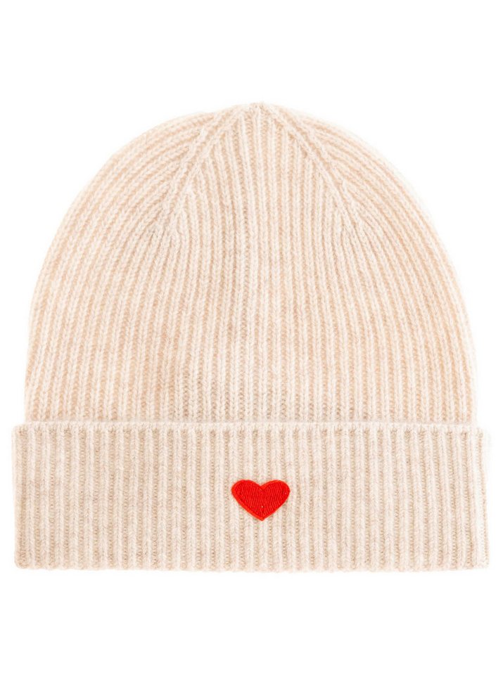 Zwillingsherz Beanie Beanie with Heart-Patch Rippstrick, mit breitem Umschlag, wärmend – Bild 2 von 3