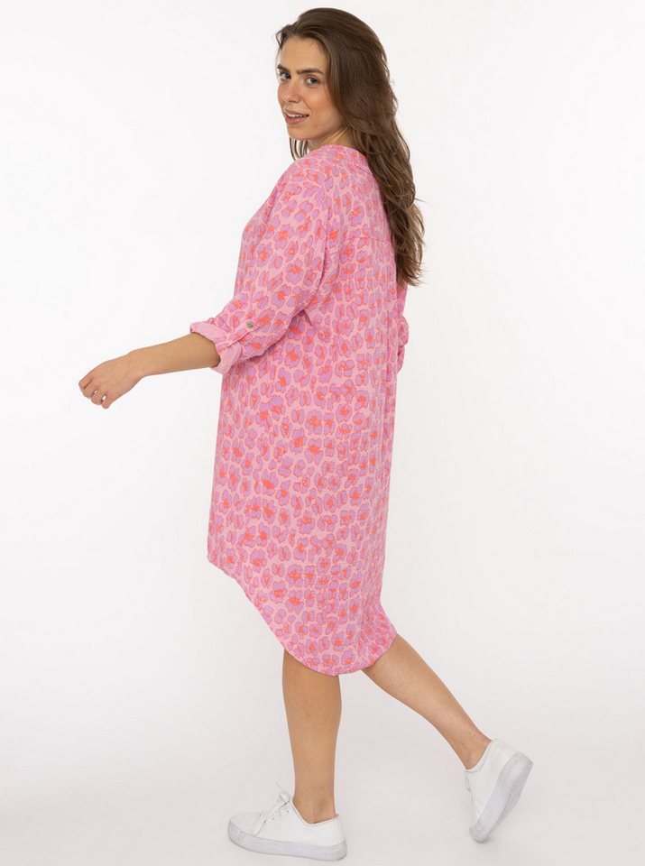 Zwillingsherz Blusentop "Rom" Turn-Up Ärmel, V-Neck. Leo-Muster, Musselin – Bild 3 von 5