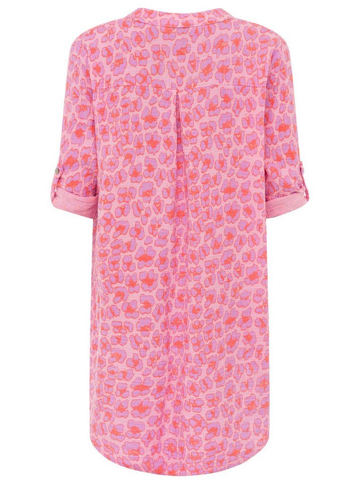 Zwillingsherz Blusentop "Rom" Turn-Up Ärmel, V-Neck. Leo-Muster, Musselin – Bild 4 von 5