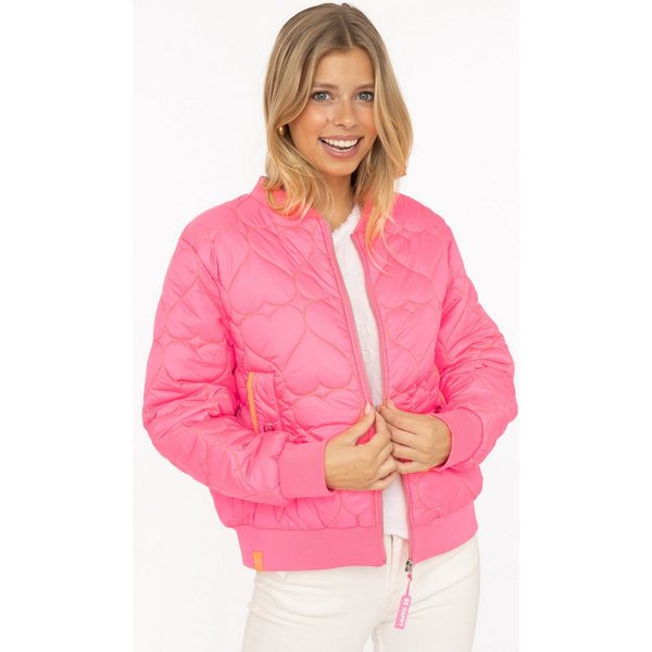 Zwillingsherz Bomberjacke "Be Happy" modisch, Kontrastdetails, regular fit, langärmelig, mit Herzsticker