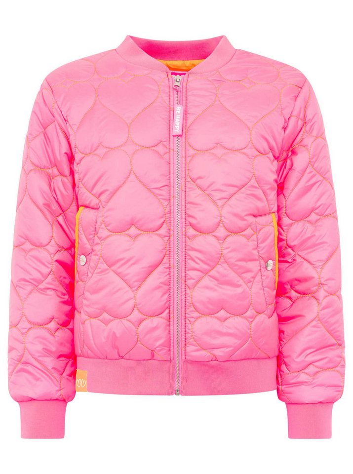 Zwillingsherz Bomberjacke "Be Happy" modisch, Kontrastdetails, regular fit, langärmelig, mit Herzsticker – Bild 2 von 5