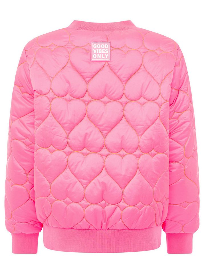 Zwillingsherz Bomberjacke "Be Happy" modisch, Kontrastdetails, regular fit, langärmelig, mit Herzsticker – Bild 4 von 5