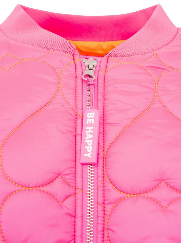 Zwillingsherz Bomberjacke "Be Happy" modisch, Kontrastdetails, regular fit, langärmelig, mit Herzsticker – Bild 5 von 5