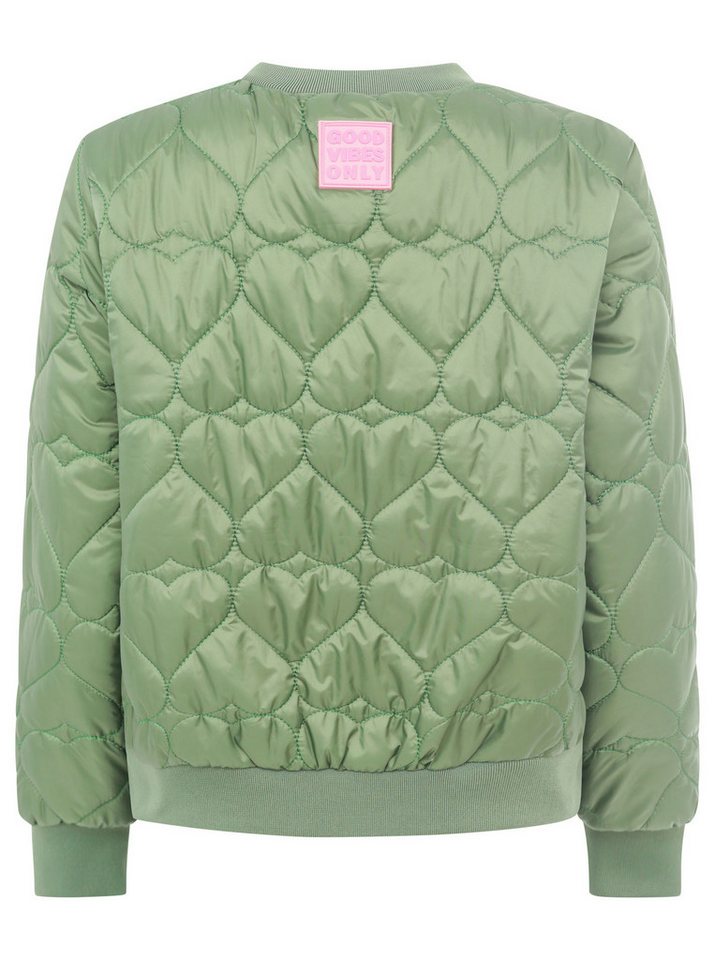 Zwillingsherz Bomberjacke "Be Happy" modisch, Kontrastdetails, regular fit, langärmelig, mit Herzsticker – Bild 4 von 5